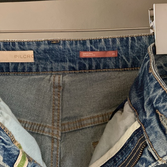 ANTHROPOLOGIE PILCRO THE VINTAGE STRAIGHT JEANS DENIM RAW HEM 29 NEW - Picture 7 of 9